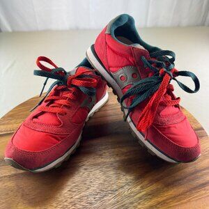 Saucony Shoes Womens 8.5 Jazz Low Pro Running Sneakers Red Low Top Trendy Suede